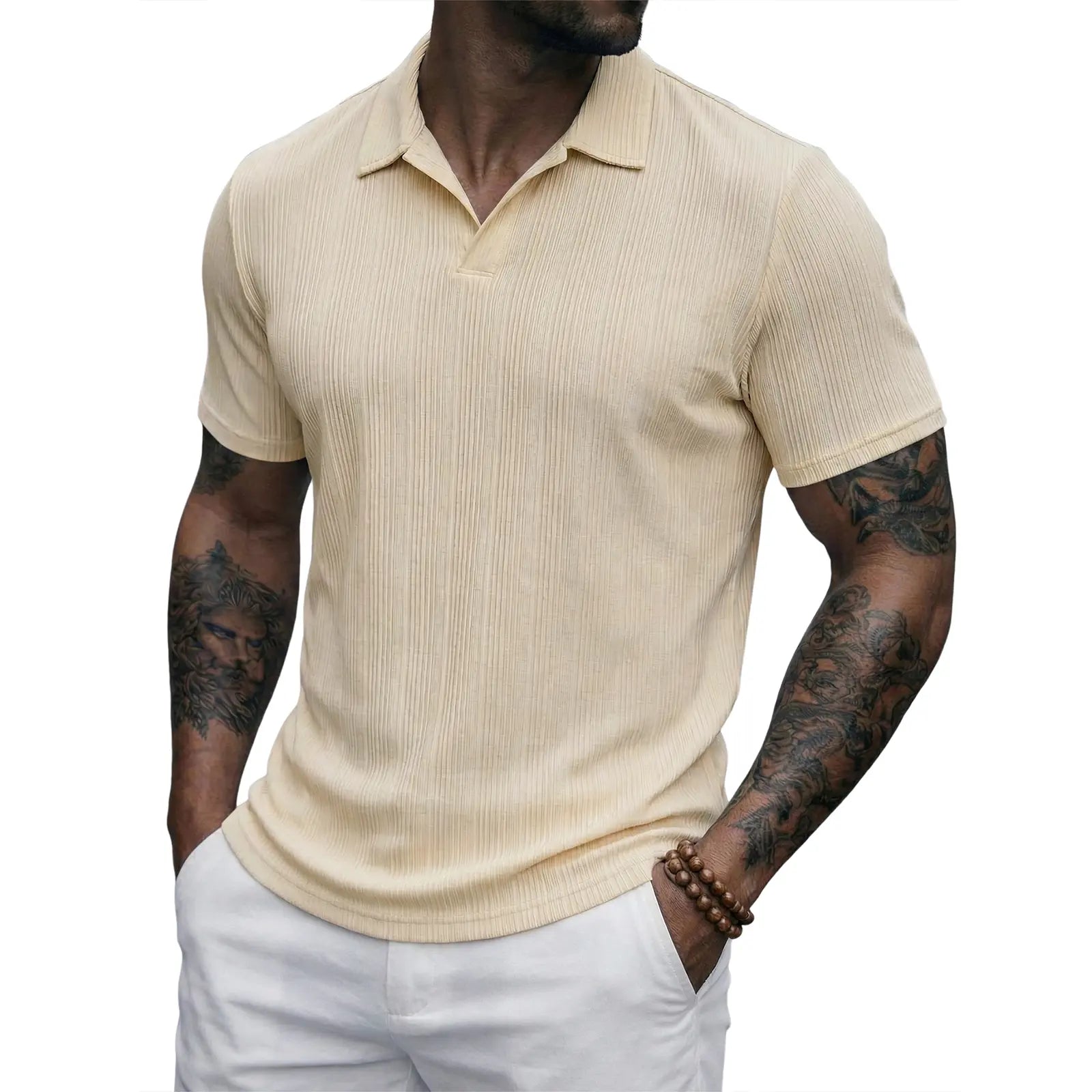 Men's "Old Money" Textured Knit Short Sleeve Polo