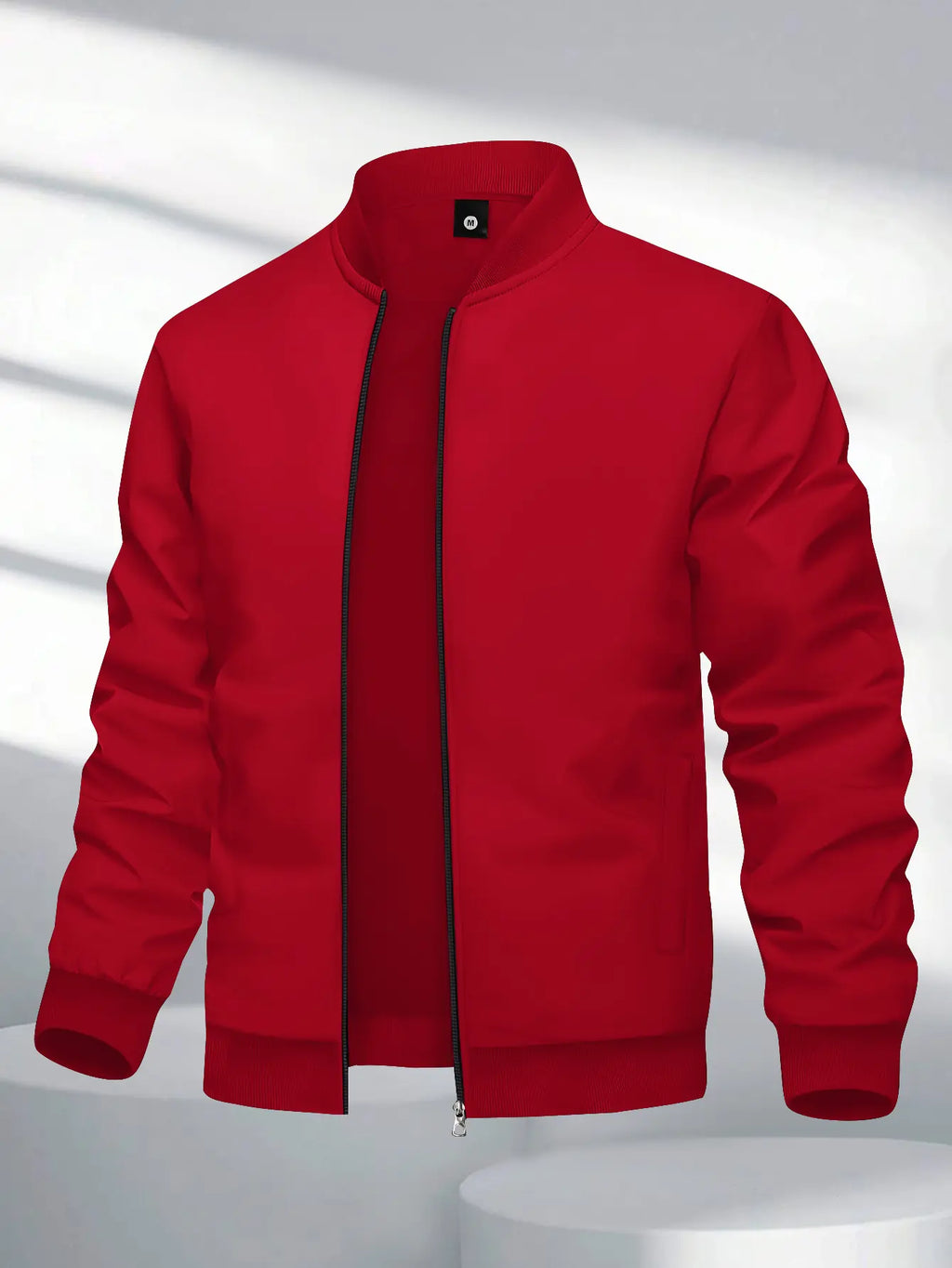 Men'S Jacket Spring and Autumn New Sports Coat Baseball Collar Flight Jacket Casual Outdoor Running Jacket Fashionable Retro Zip-Up Cardigan Simple Solid Color Basic Style with Pockets Men'S Baseball Jacket
