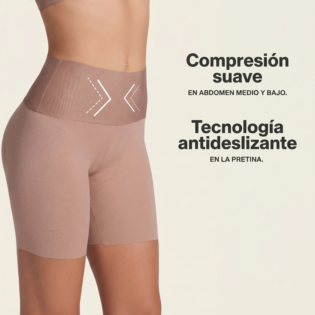 Heycomfy Stay-In-Place Seamless Shapewear Shorts - High-Waisted Body Tummy Control Shaper Sculpting Soft Fabric Ruched Design for Light Compression & Anti-Slip Grip Technology, M