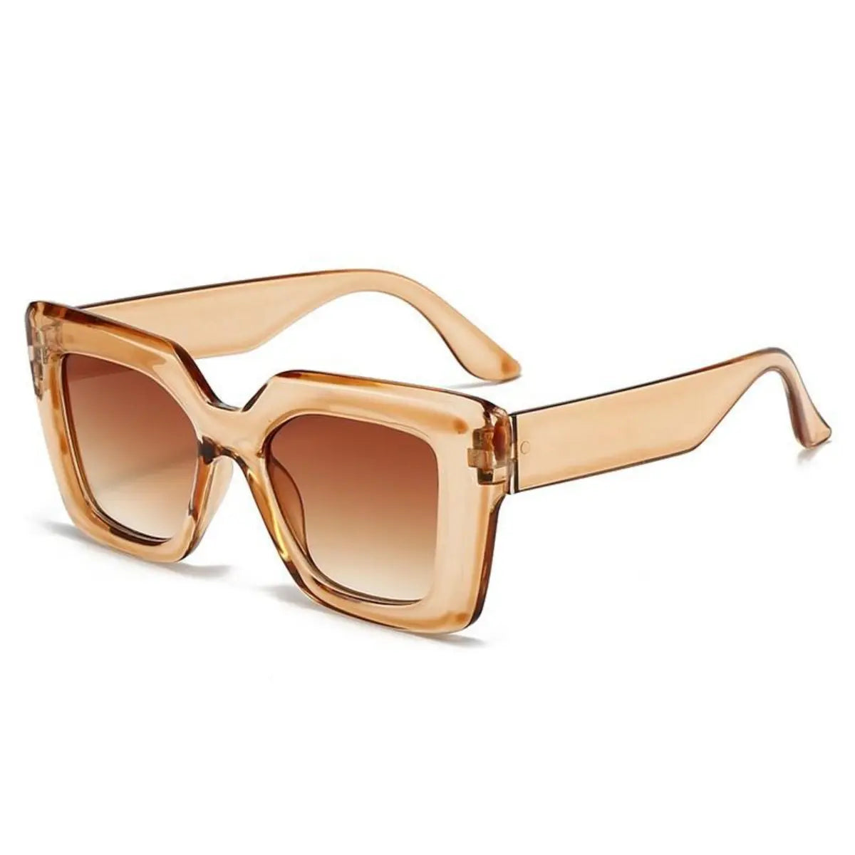 Women'S 4-Piece Oversized Square Sunglasses - Semi-Rimless Chic Black Anti-Uv Minimalist Eyewear, Leopard Print Styles, for Streetwear, Outdoor Use, Sunglasses for Women, Womens Sunglasses