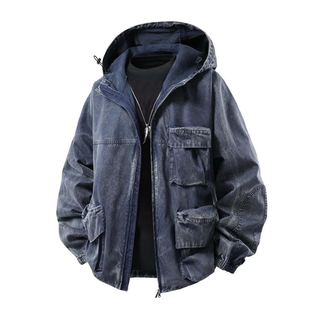 Men'S Cotton Hooded Jacket - Plain, Fitted Full Zip-Up with Inner & Side Pockets for Casual Sportswear, Menswear, Fashion Apparel, Medium Length, Pull On, Solid, Coats, Soft, Tops, Pure Cotton, Inner Pocket