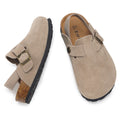 Kids Suede Clogs Toddler Clogs Boys Girls Cork Footbed Sandals Potato Shoes Leather Slip on Mules Adjustable Buckle