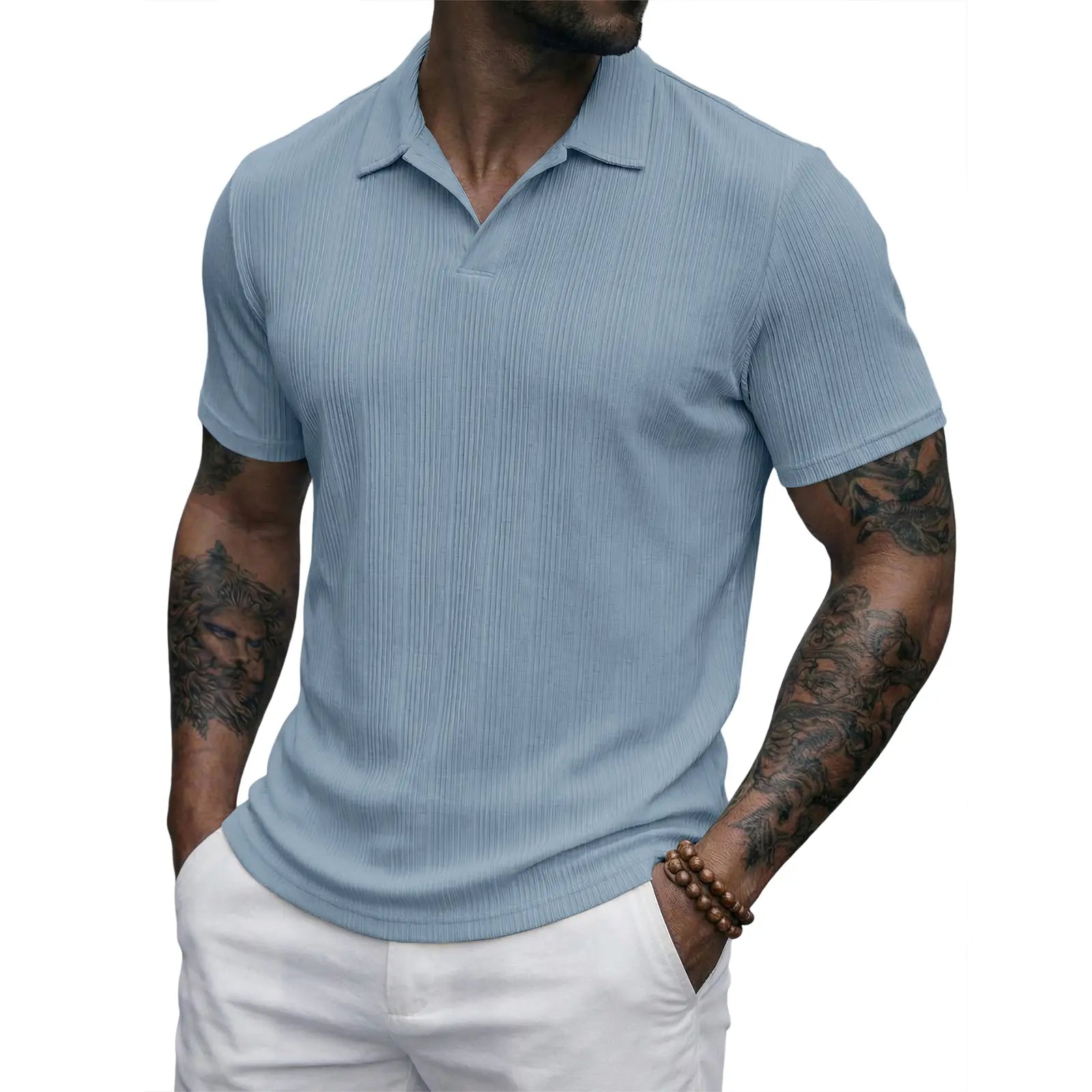 Men's "Old Money" Textured Knit Short Sleeve Polo