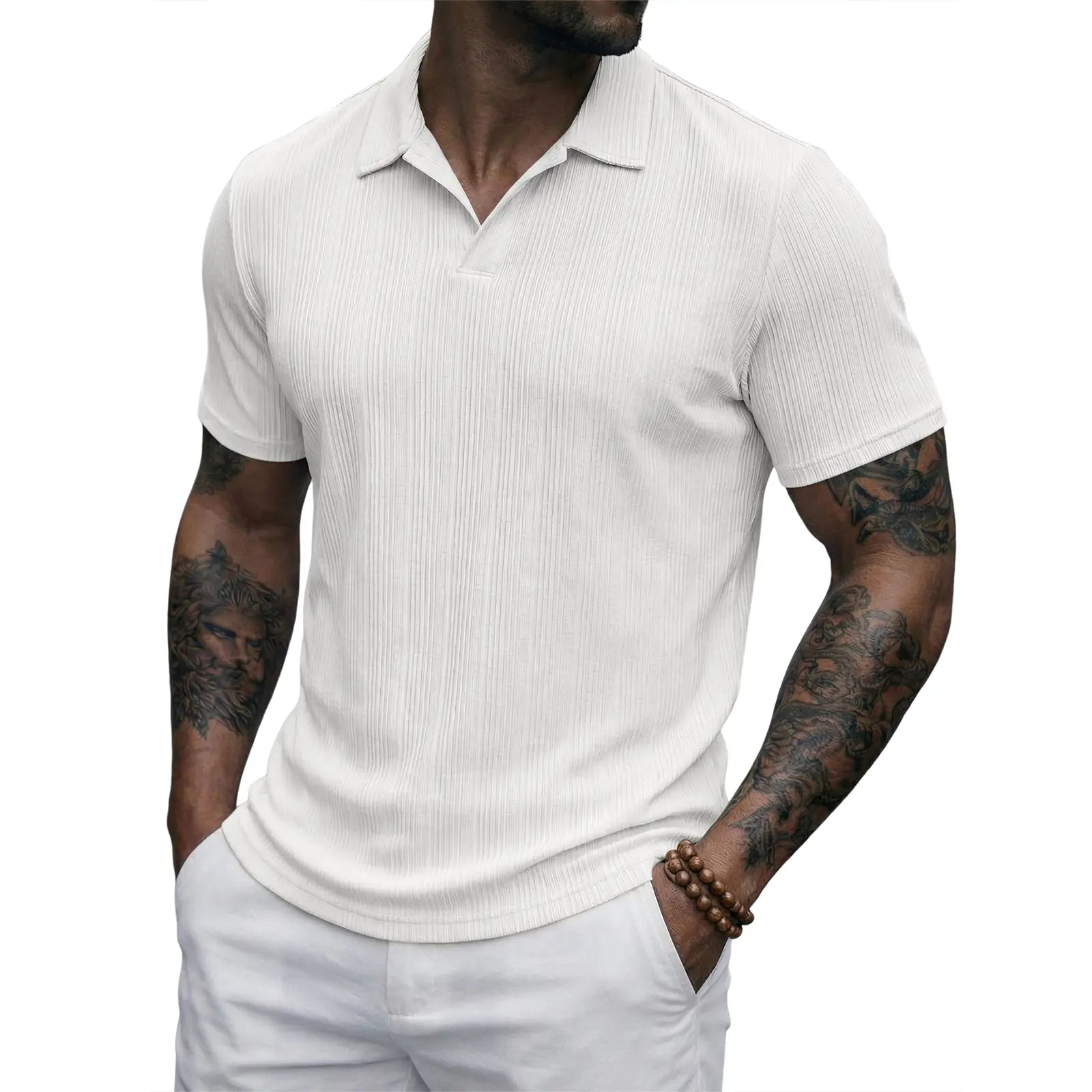 Men's "Old Money" Textured Knit Short Sleeve Polo