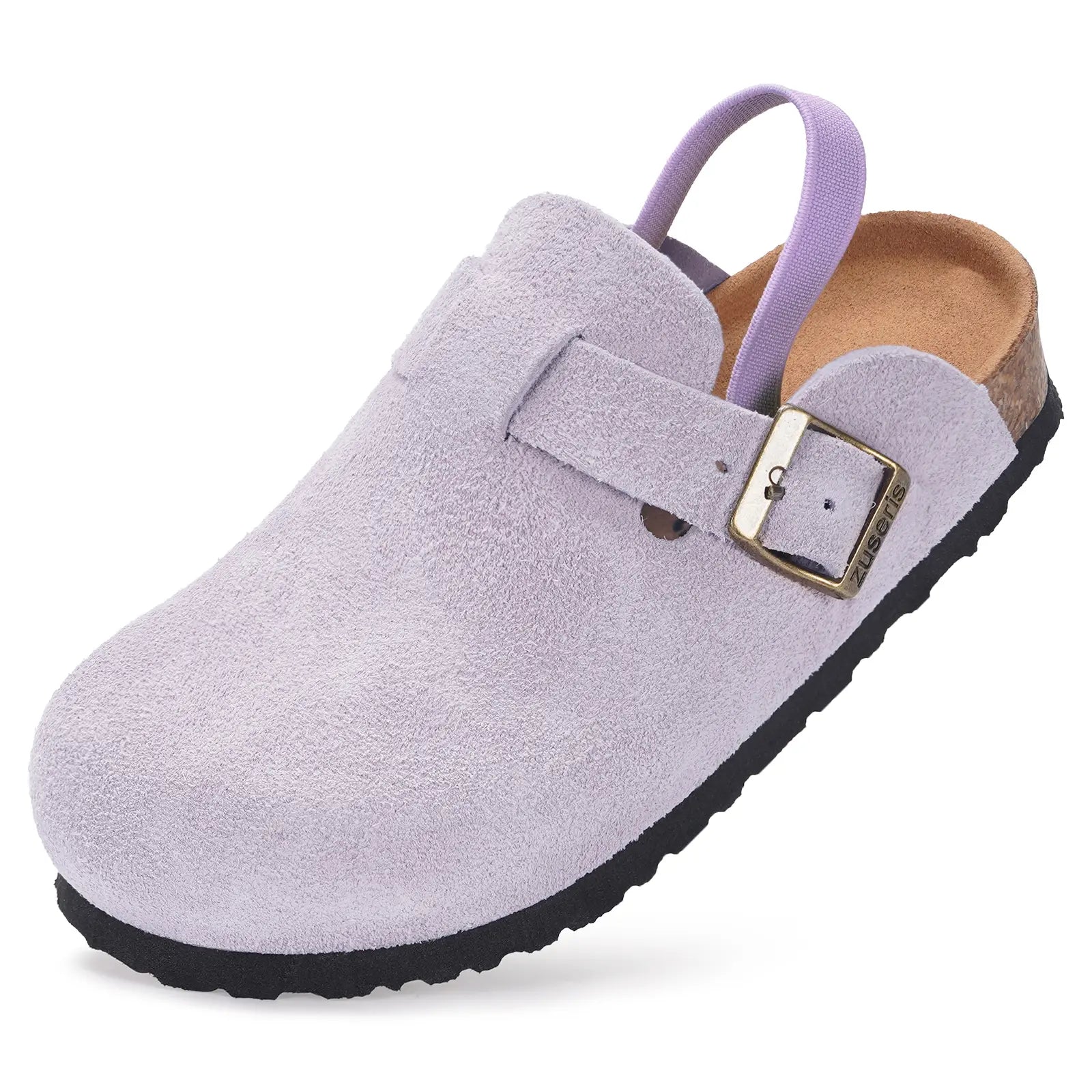 Kids Suede Clogs Toddler Clogs Boys Girls Cork Footbed Sandals Potato Shoes Leather Slip on Mules Adjustable Buckle
