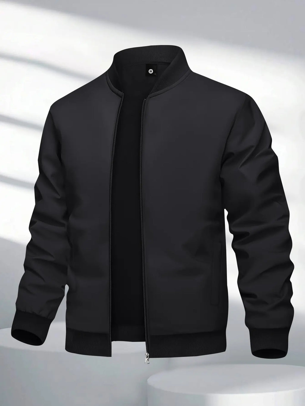 Men'S Jacket Spring and Autumn New Sports Coat Baseball Collar Flight Jacket Casual Outdoor Running Jacket Fashionable Retro Zip-Up Cardigan Simple Solid Color Basic Style with Pockets Men'S Baseball Jacket