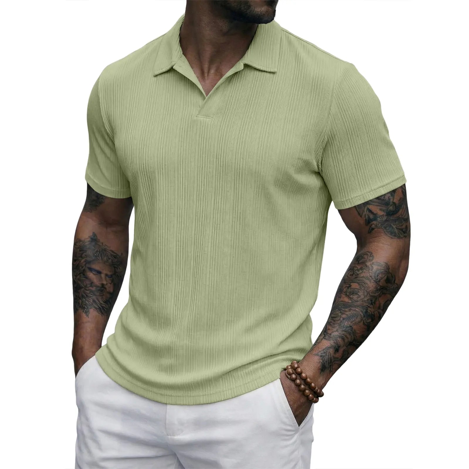 Men's "Old Money" Textured Knit Short Sleeve Polo