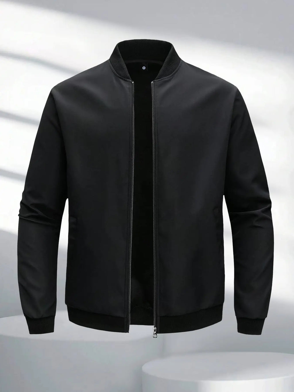 Men'S Jacket Spring and Autumn New Sports Coat Baseball Collar Flight Jacket Casual Outdoor Running Jacket Fashionable Retro Zip-Up Cardigan Simple Solid Color Basic Style with Pockets Men'S Baseball Jacket
