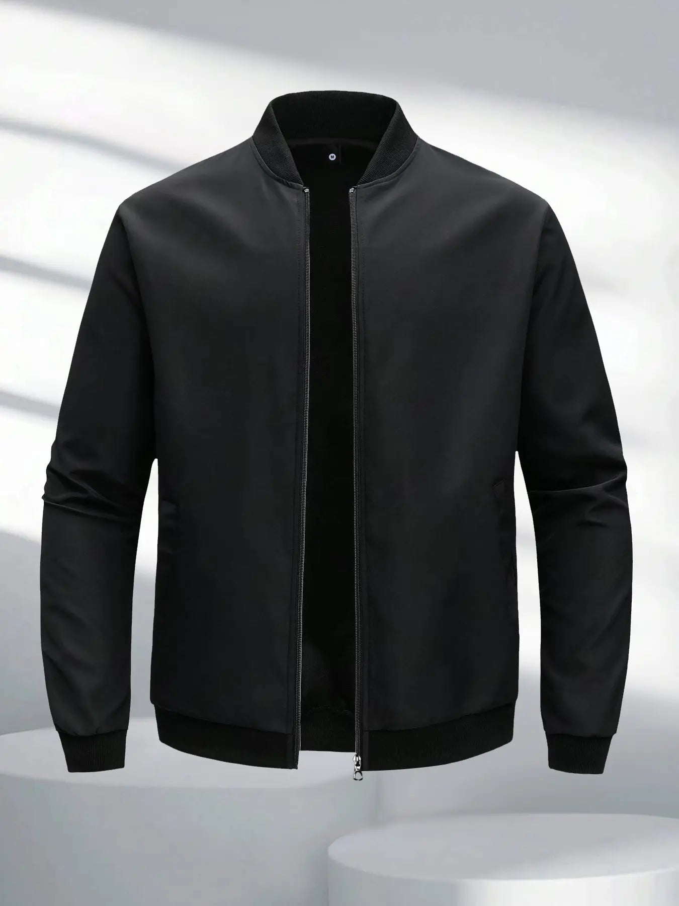 Men'S Jacket Spring and Autumn New Sports Coat Baseball Collar Flight Jacket Casual Outdoor Running Jacket Fashionable Retro Zip-Up Cardigan Simple Solid Color Basic Style with Pockets Men'S Baseball Jacket