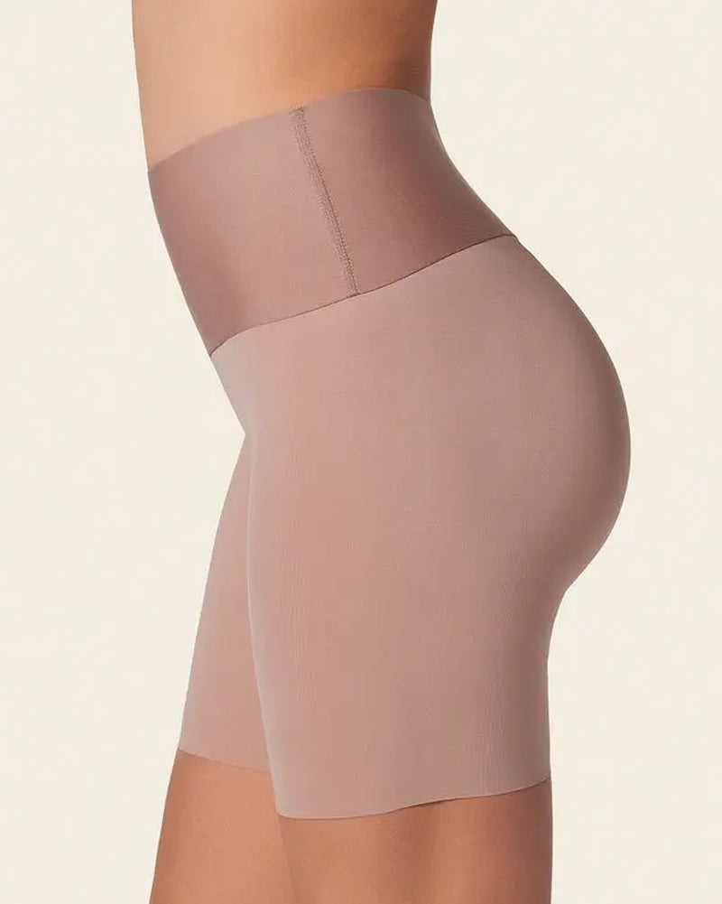 Heycomfy Stay-In-Place Seamless Shapewear Shorts - High-Waisted Body Tummy Control Shaper Sculpting Soft Fabric Ruched Design for Light Compression & Anti-Slip Grip Technology, M