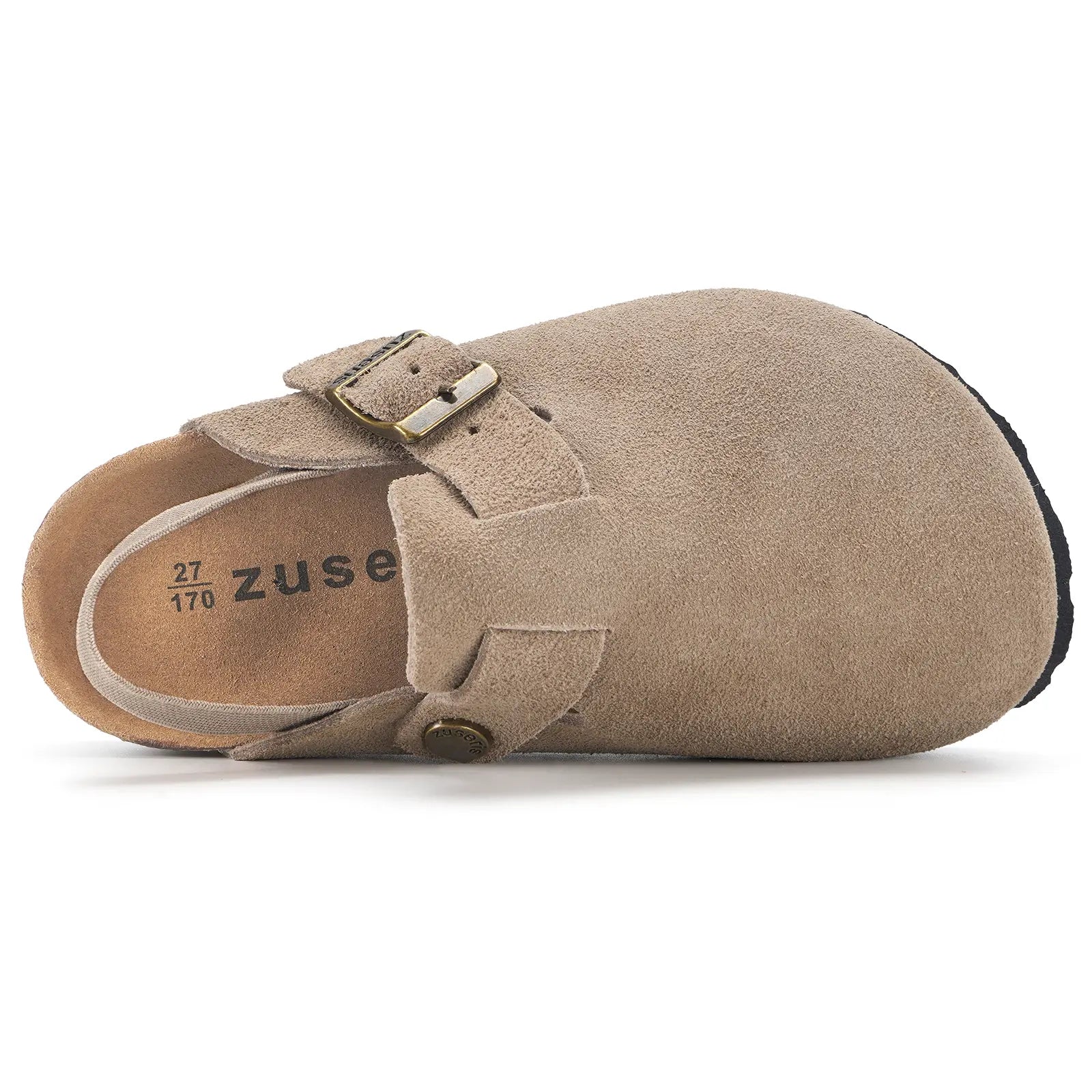 Kids Suede Clogs Toddler Clogs Boys Girls Cork Footbed Sandals Potato Shoes Leather Slip on Mules Adjustable Buckle